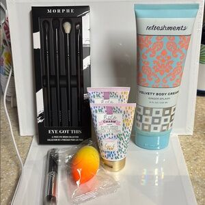 Morphe Eye Brush Set and Refreshments Body Cream Bundle
